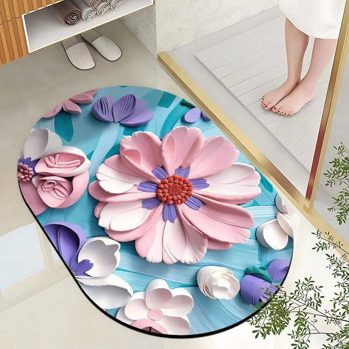 Leaf-Patterned Bathroom Mat Bowlift