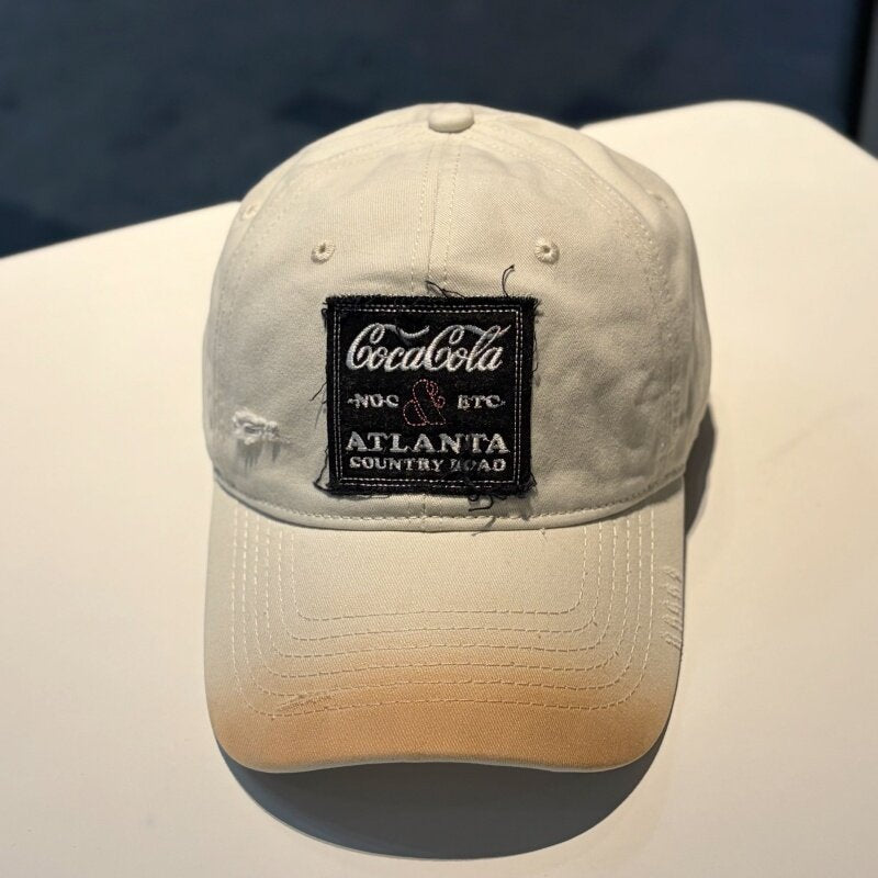 Unisex Vintage-Inspired Distressed Cap Bowlift