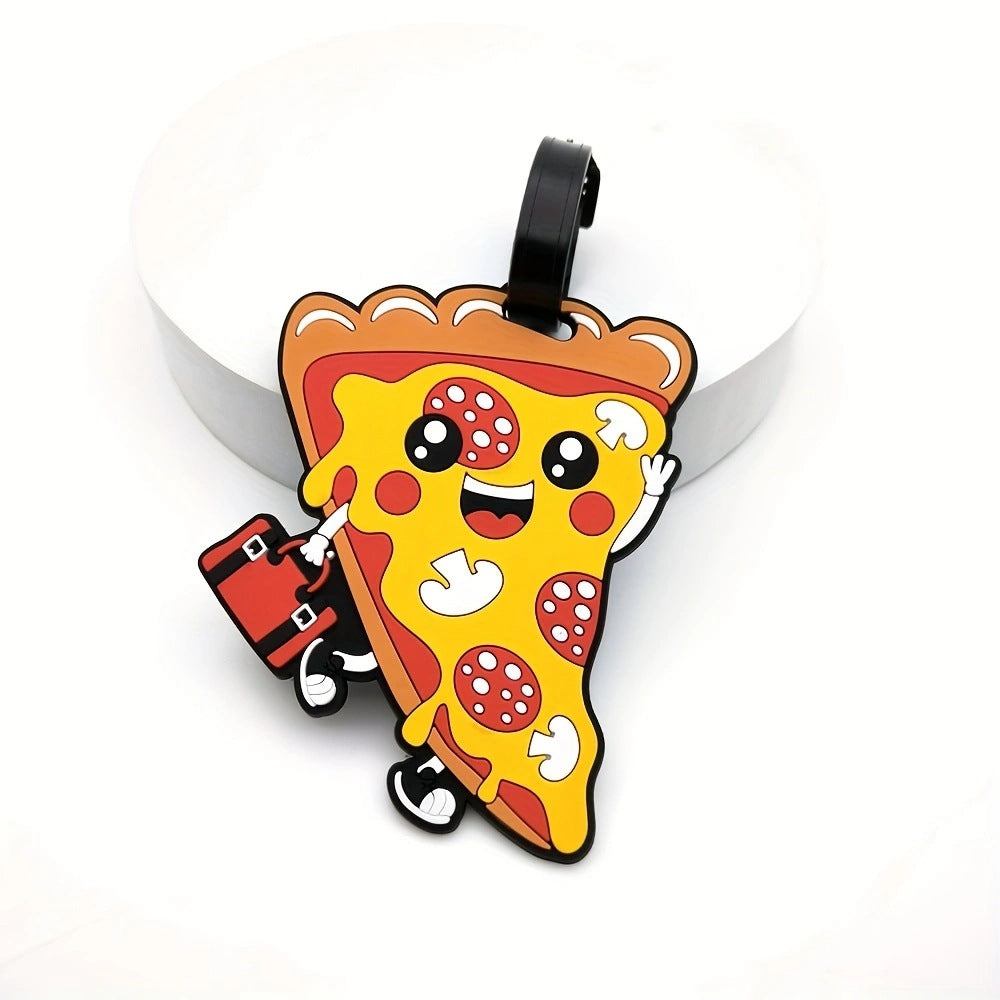 Playful Pizza Slice Luggage Tag Bowlift