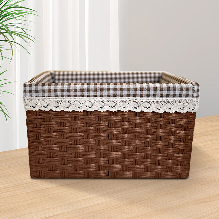 Stylish storage box with decorative fabric insert Bowlift