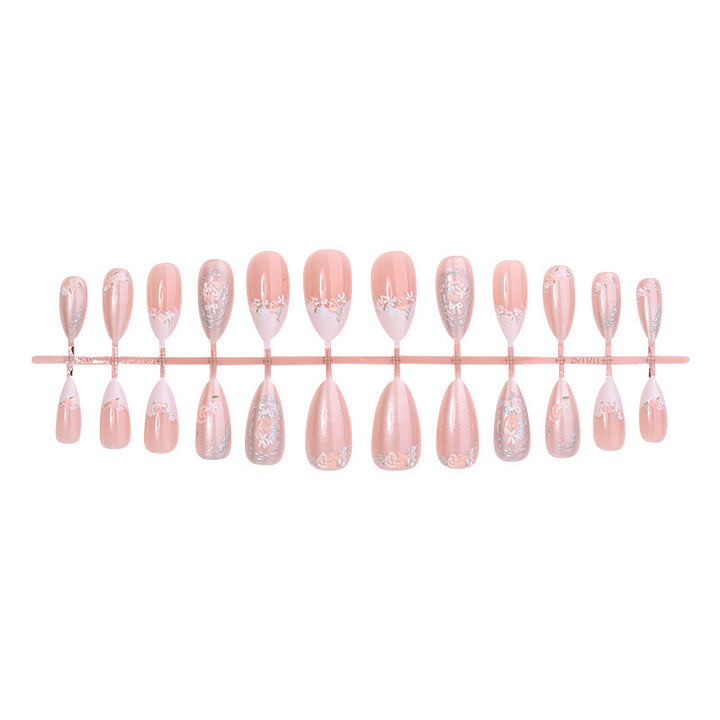 Creative nail art set with floral and glittering decorations Bowlift