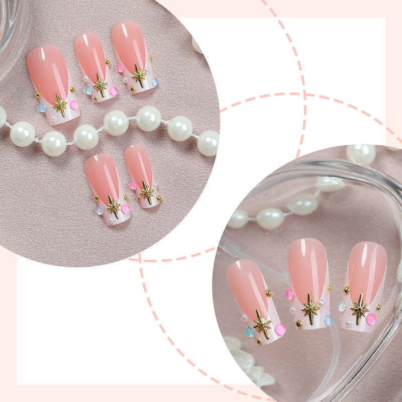 Artificial nail set with delicate flower decoration Bowlift