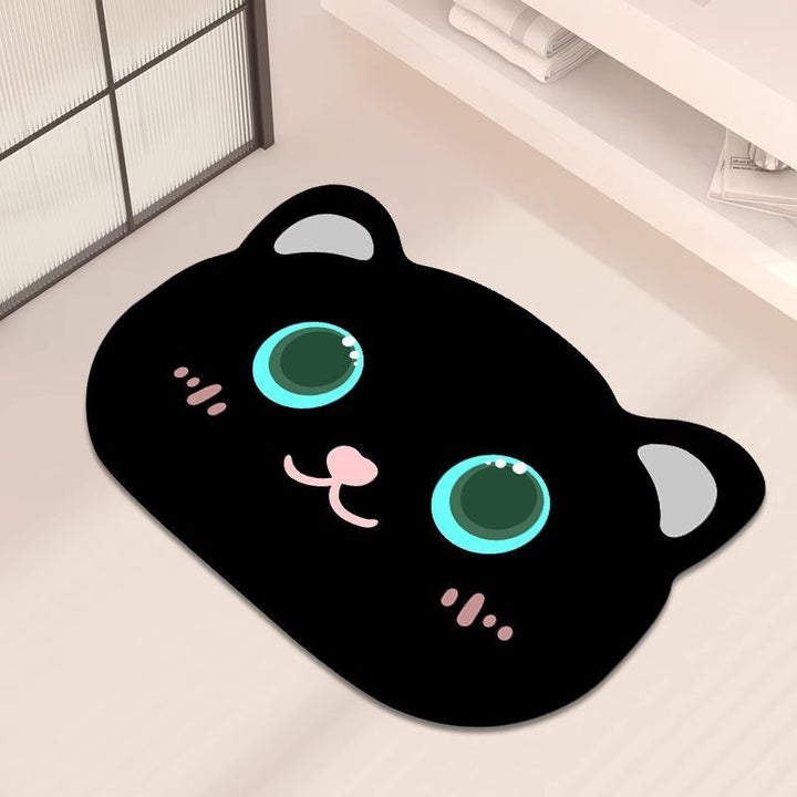 Cute Cartoon Cat-Shaped Bath Mat