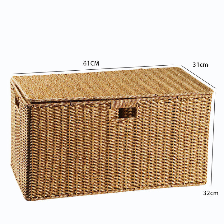 Unisex storage basket made of natural material with practical handles Bowlift
