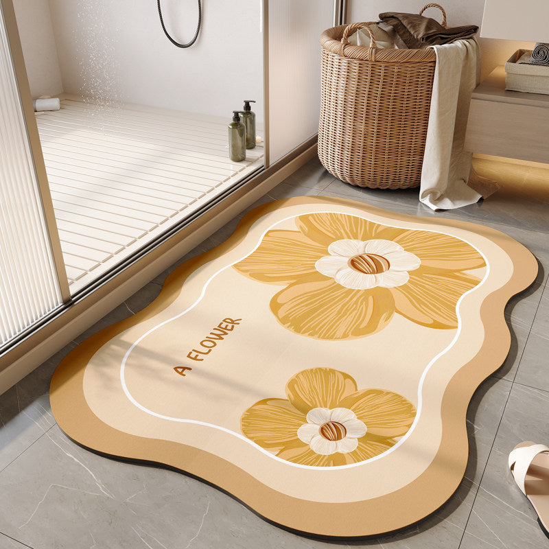 Decorative Floral Bath Mat Bowlift