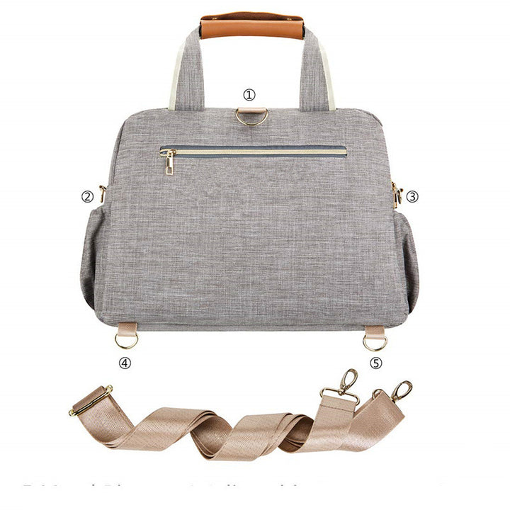Ladies diaper bag with integrated changing mat Bowlift