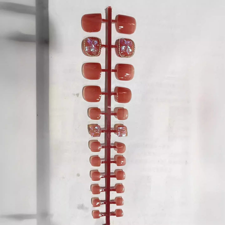 Decorative Diamond-Accent Press-On Nail Set Bowlift