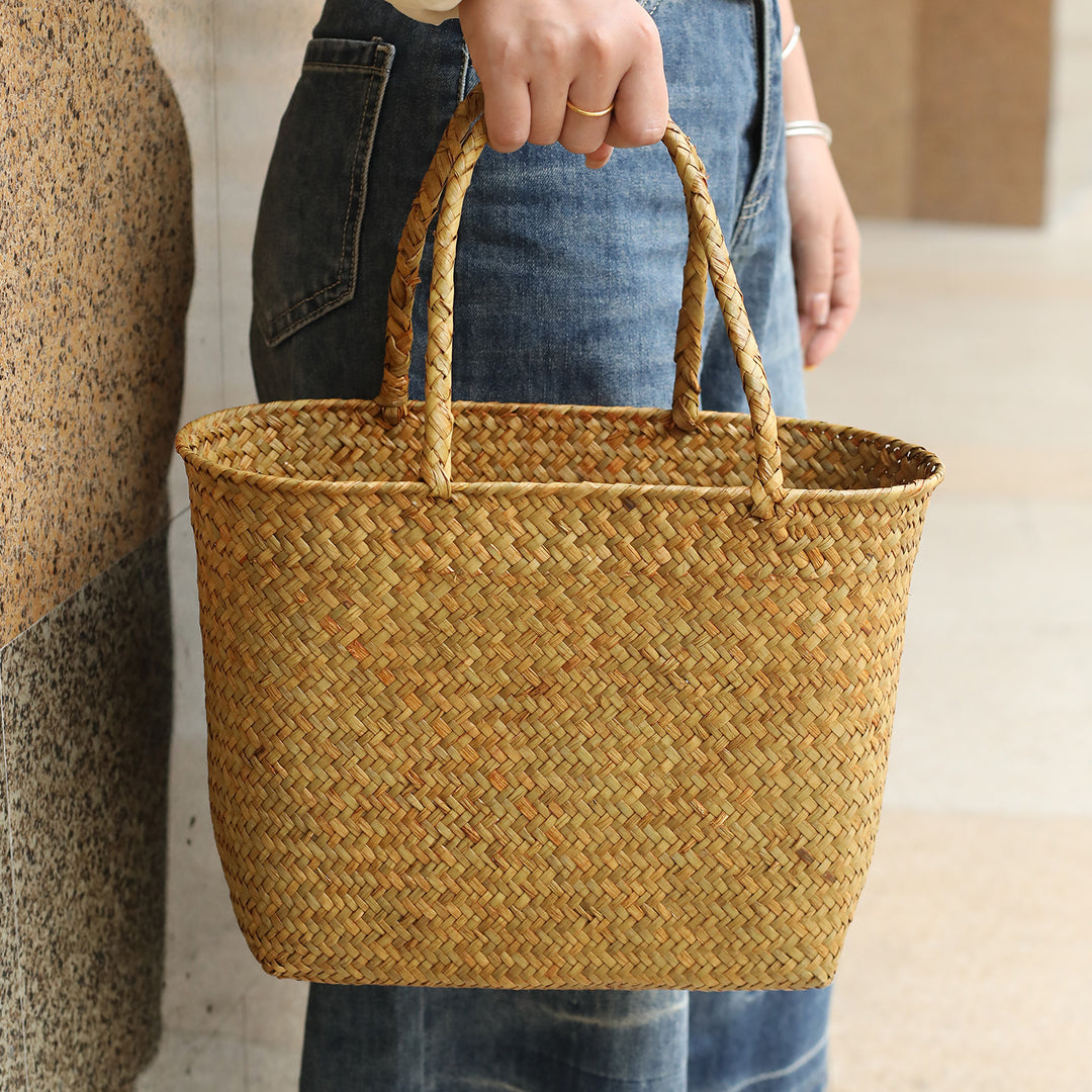 Unisex shopping bag made of braided natural material Bowlift