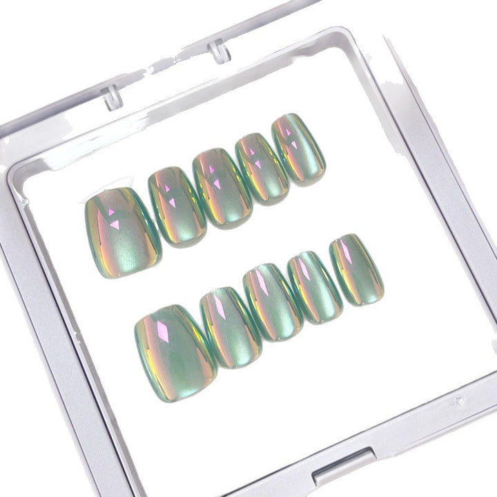 Iridescent Glossy Press-On Nail Set Bowlift