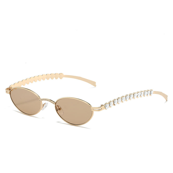 Elegant Rhinestone-Embellished Cat-Eye Glasses Bowlift