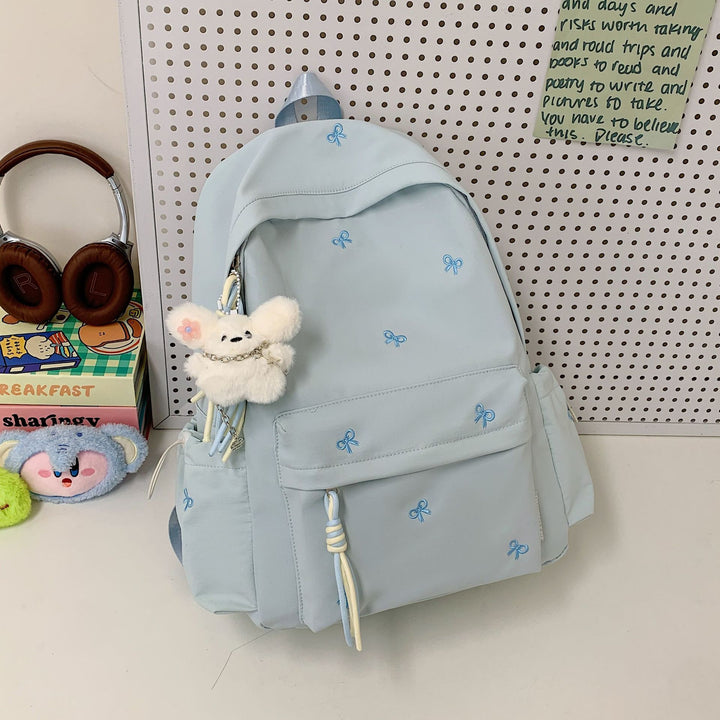 Backpack with Charming Bow Design and Practical Compartments Bowlift