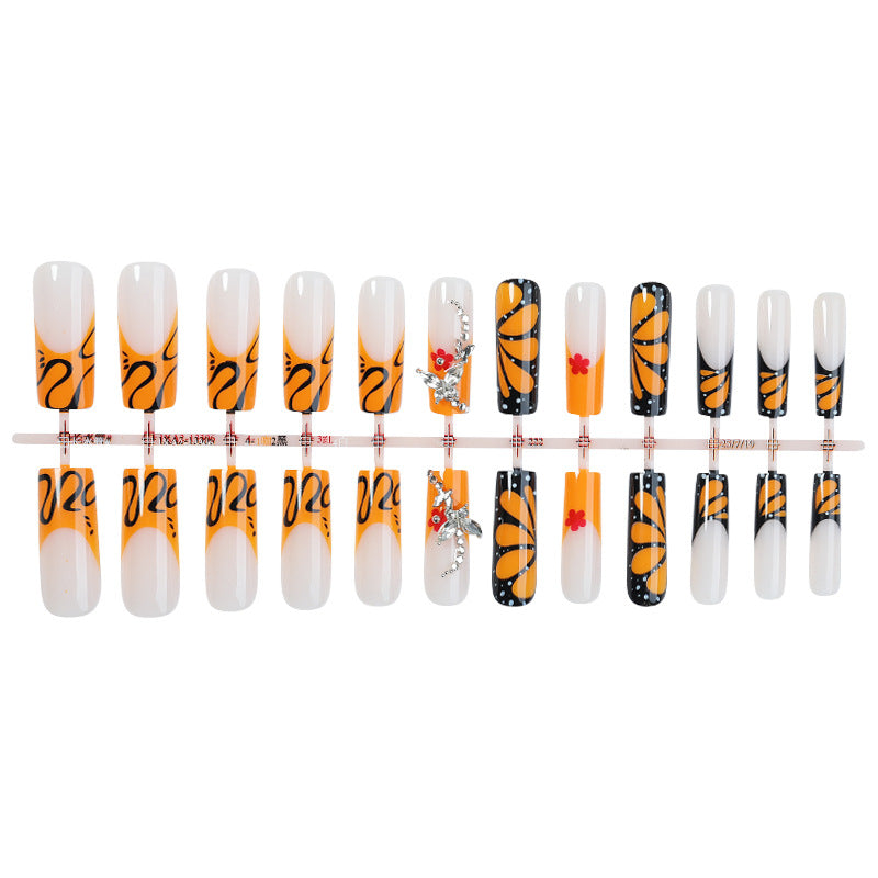 Creative nail set with shimmering floral and geometric designs Bowlift