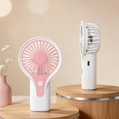 Women Portable Hand Fan with USB Charging Function and Ergonomic Handle Bowlift