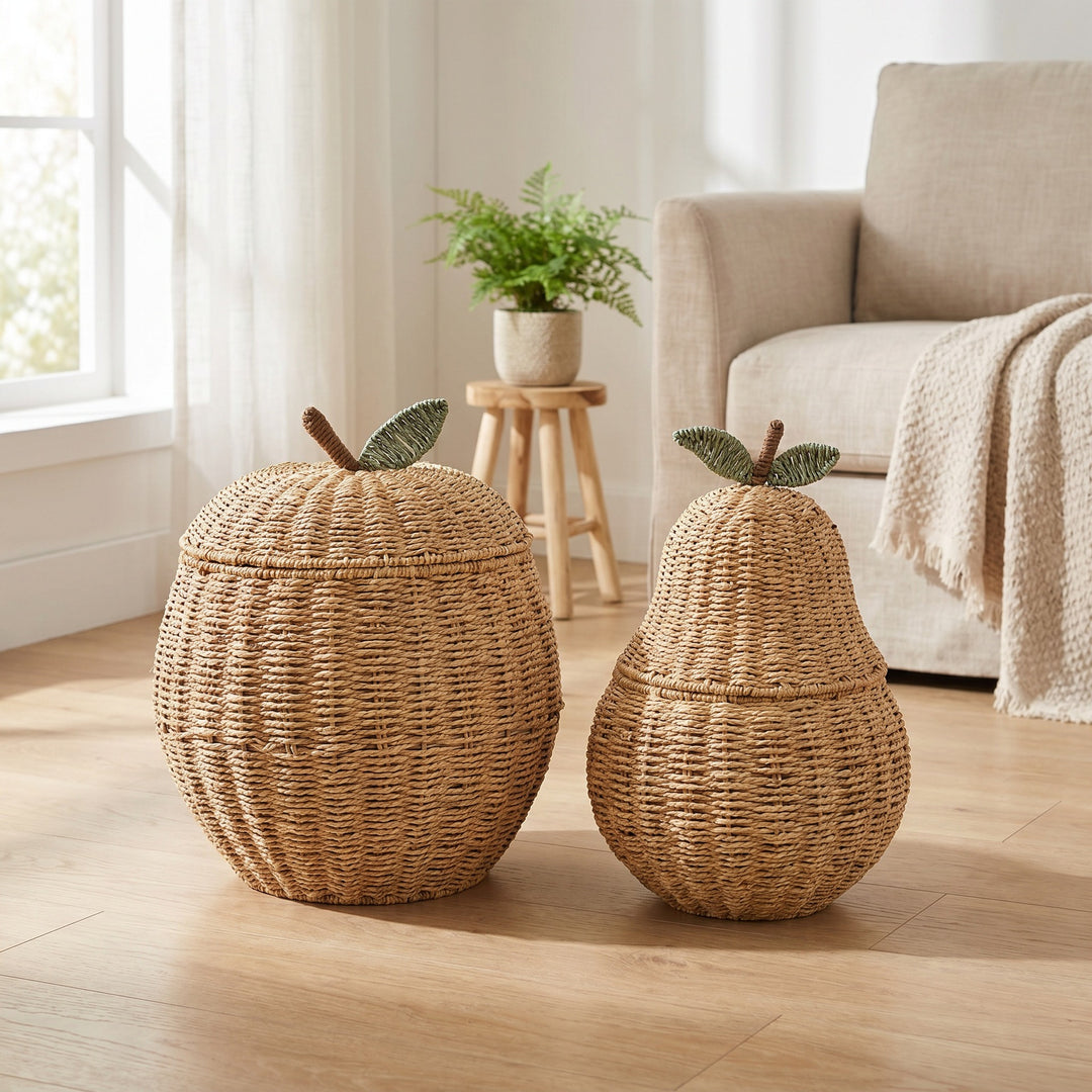 Playful storage basket in the shape of a pear Bowlift
