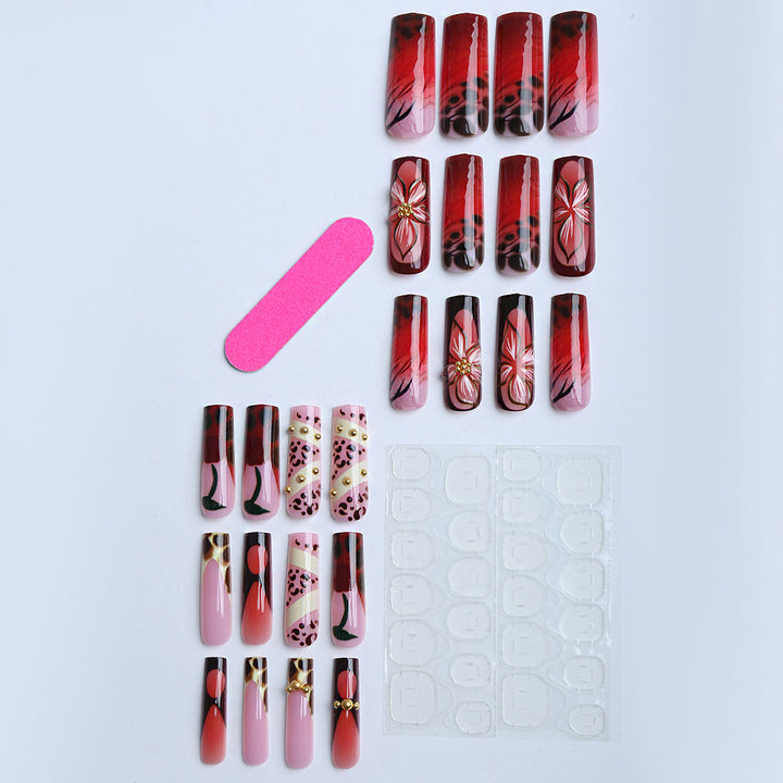 Artificial nails with luxurious flower and animal design Bowlift
