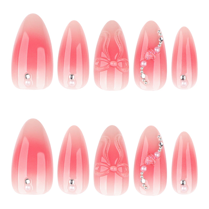 Artful nail extensions with delicate floral accents and glitter Bowlift