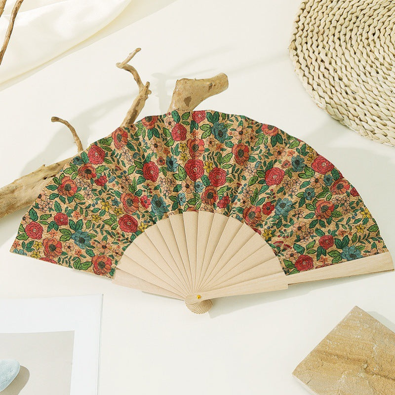 Women's handmade fan with floral motifs Bowlift