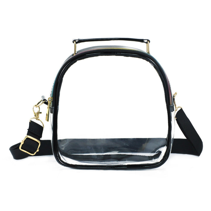 Transparent shoulder bag with double zipper Bowlift