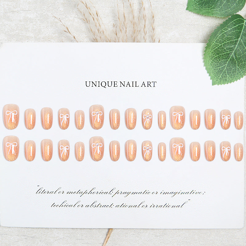 Glamorous artificial nail tips with glitter accents Bowlift