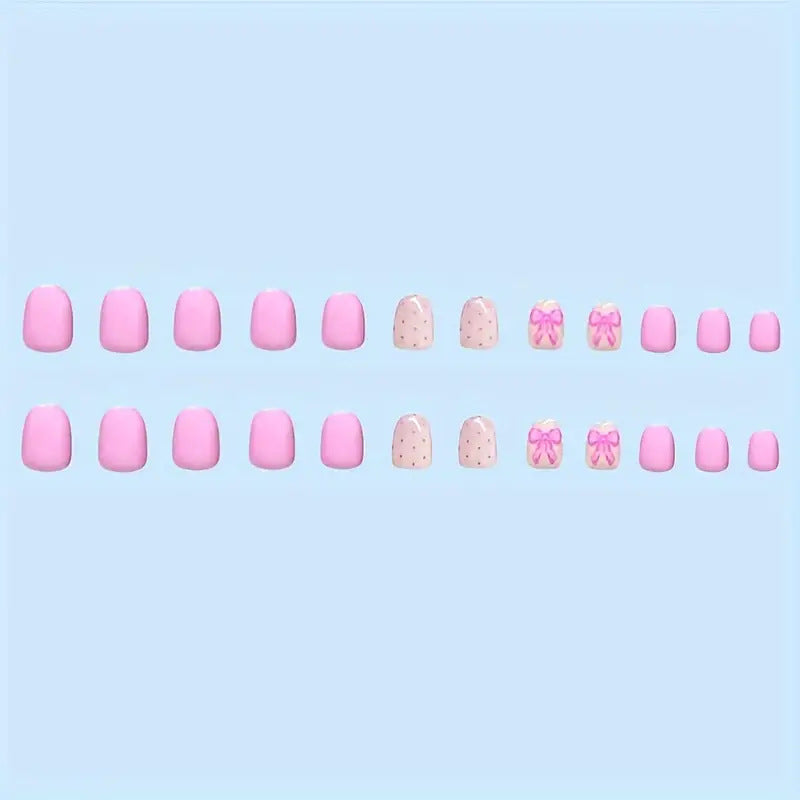 Decorative Bow-Accent Press-On Nails Bowlift