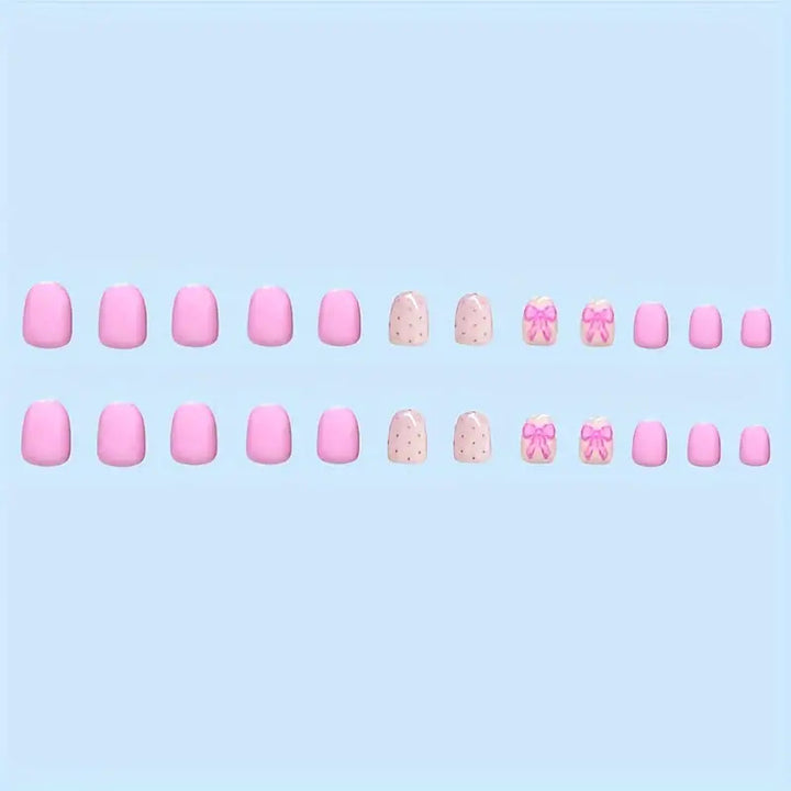 Decorative Bow-Accent Press-On Nails Bowlift