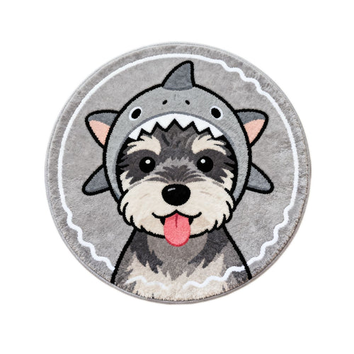 Playful Dog-Themed Round Area Rug