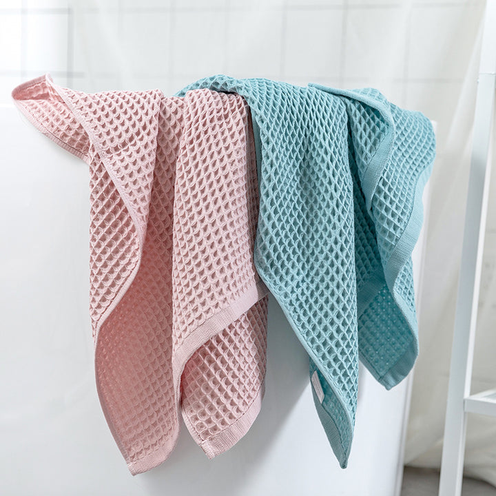 Women Waffle Fabric Bath Towel Bowlift