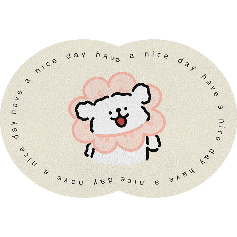 Unisex Cute Cartoon Pet-Themed Mat Bowlift