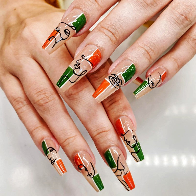 Creative line design artificial nails Bowlift