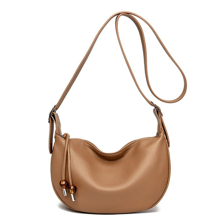 Casual Textured Leather Sling Bag Bowlift