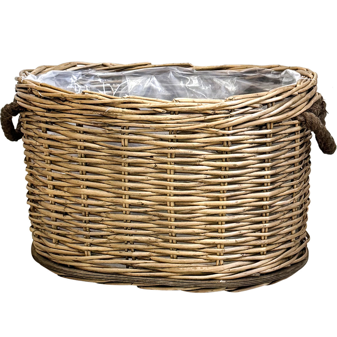 Handwoven storage basket with carrying handles Bowlift