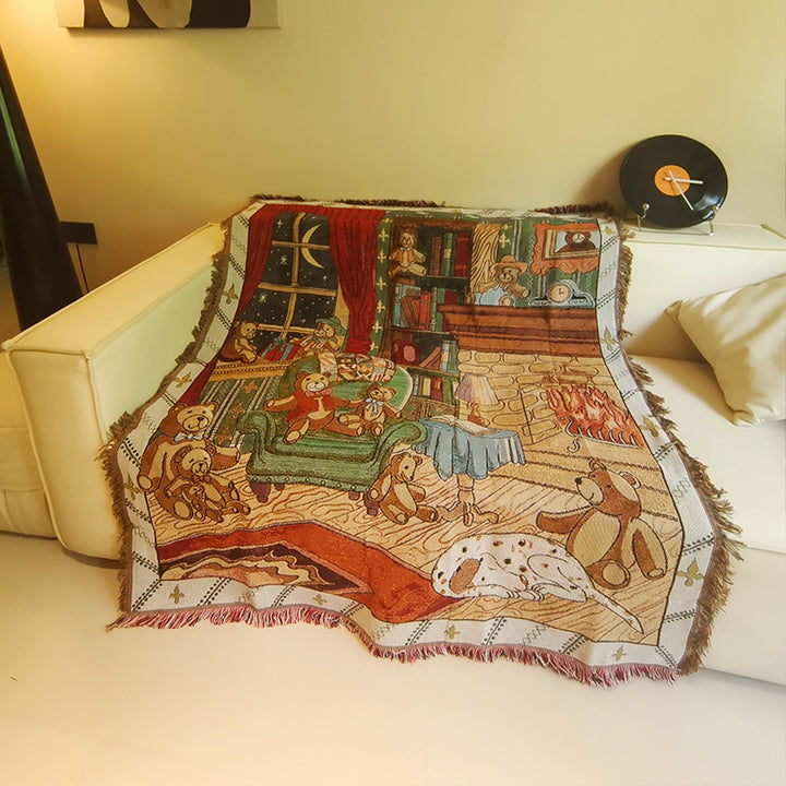 Artistic Leopard-Themed Tapestry Blanket