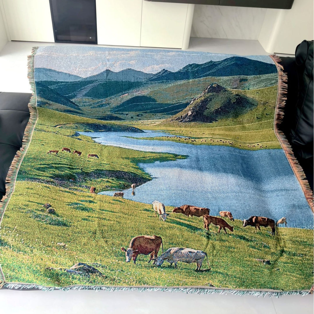 Scenic Coastal Landscape Throw Blanket