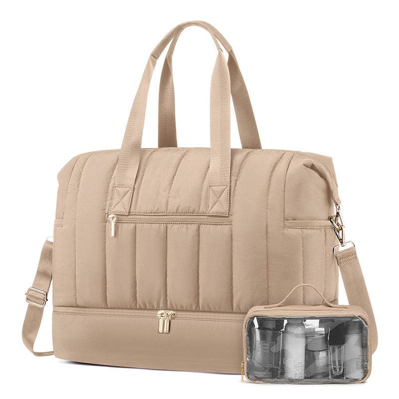 Fashionable and Practical Leisure Tote Bag with Detachable Cosmetic Pouch Bowlift