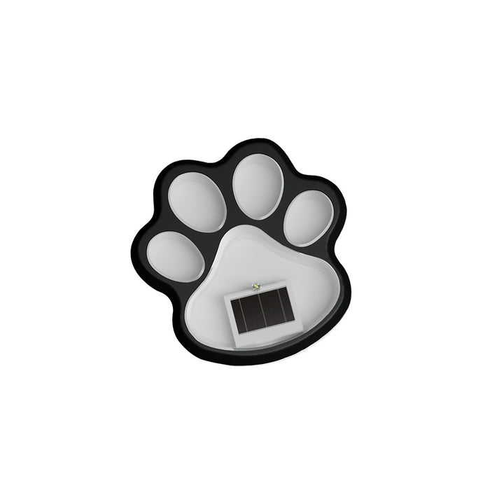 Paw Print Solar Garden Pathway Stake Lights With Integrated Panel And Ground Spike Mount Bowlift