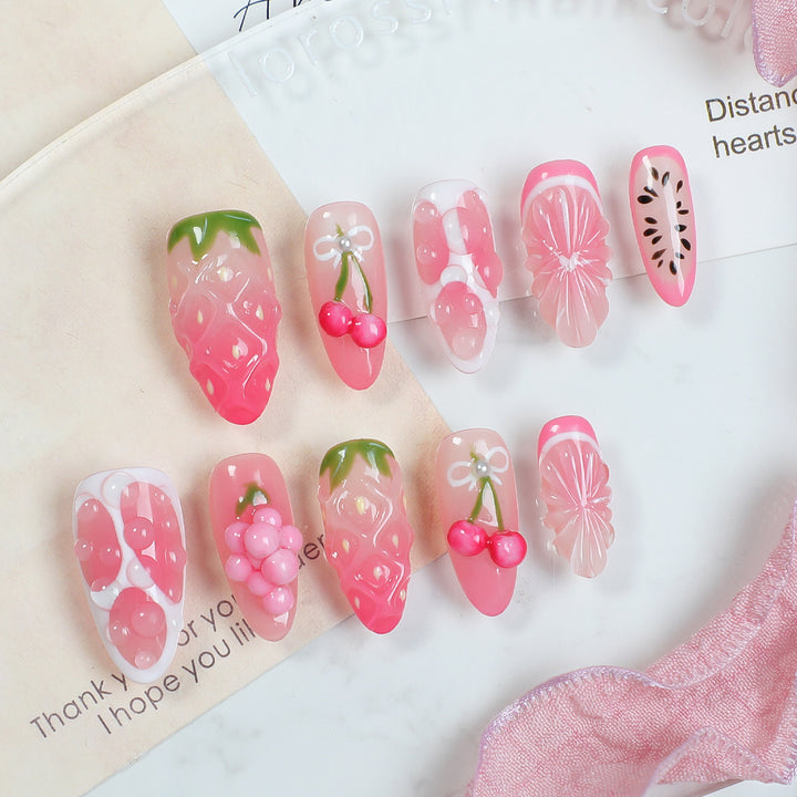 Creative Nail Set with fruity and floral designs Bowlift