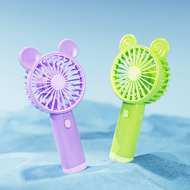 Women's Portable Cat Ears Handheld Fan Bowlift