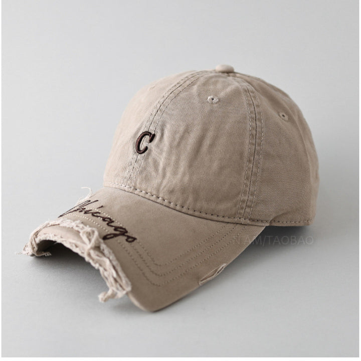 Women's Distressed Cotton Baseball Cap Bowlift 1784083462