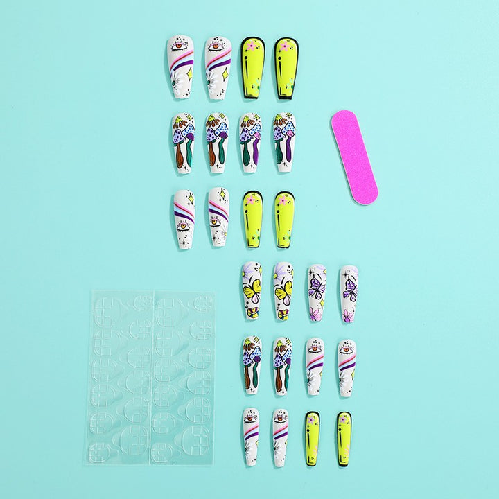 Artificial nails in creative flower design Bowlift