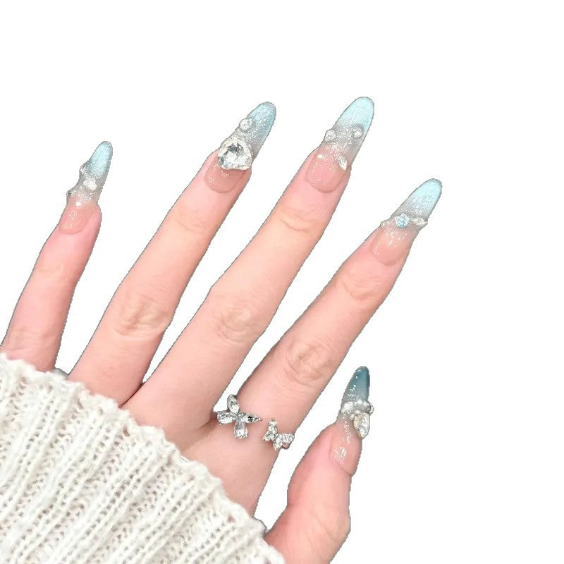 Premium 3D Crystal Embellished Press-On Nail Set Bowlift
