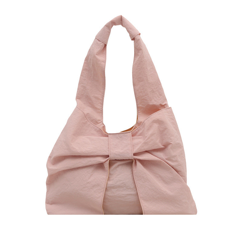 Bow Accent Fabric Tote Bag Bowlift