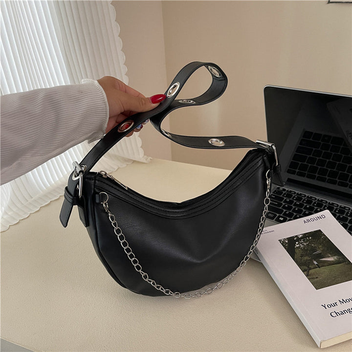 Modern Chain-Handled Hobo Bag Bowlift