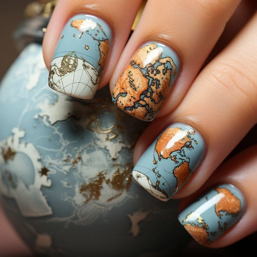 Artistic Geographical Nail Art Bowlift