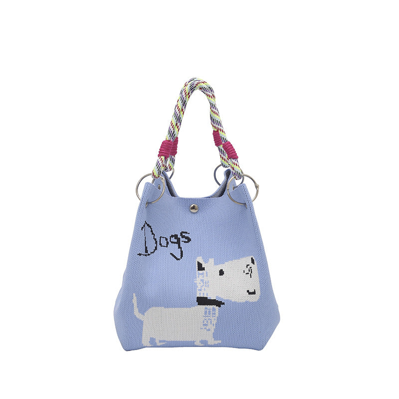 WoFloral Print Textured Handbag Bowlift