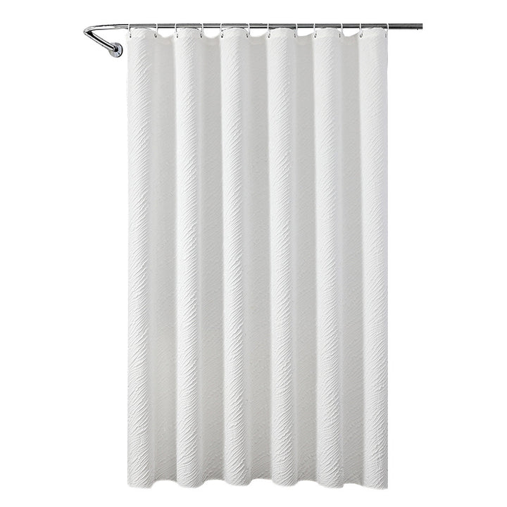 Textured Leaf Pattern Shower Curtain Bowlift