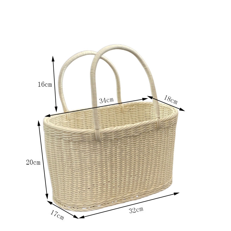 Handcrafted Woven Storage Basket with Liner Bowlift
