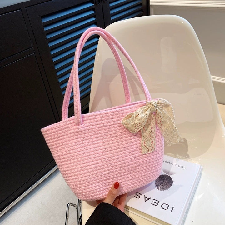 Women's handbag with decorative crochet tape Bowlift