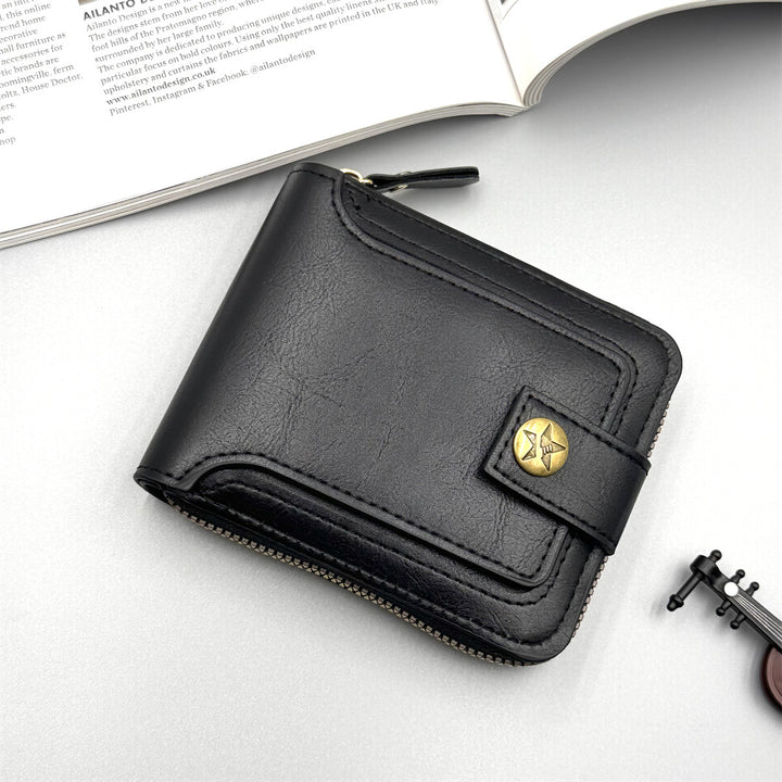 Stylish Leather Zippered Wallet