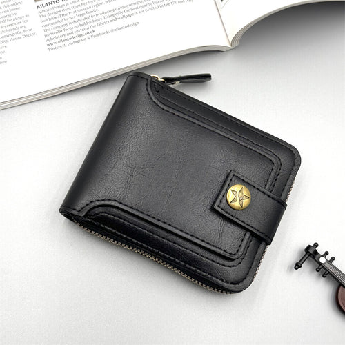 Stylish Leather Zippered Wallet