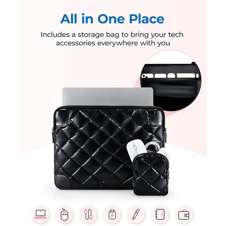 Padded Laptop Bag with Removable Shoulder Strap Bowlift